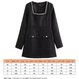 2025 Women's Autumn And Winter New Diamond-Sleeved French Waist-Sleeved Velvet Mini Dress