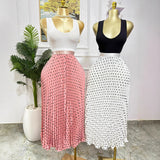 Classic Fashion Folding Wave Half-Dress French Sweet High-Waisted A-Shaped Skirt Mid-Long Folds Skirt