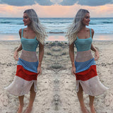2025 Summer INS Style Sexy Vacation Dress Sleeveless Suspension Slammed Side Opening Fork Dress Long Dress Woman