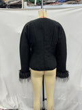 2025 New Women's Clothing Explosion Hair Spliced Cotton Jacket