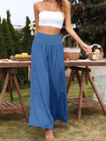 2025 Summer Leisure Wide-Legged Cotton Pop High-Waisted Loose Trousers Women's Trousers