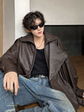 Direct Selling Collar Velvet Version Of The Locomotive Leather Men's Autumn And Winter Leisure Leisure Loose Senior Sense Men's Jacket Tide