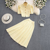 Purchasing Products For Women's Fashion Sets Stand-Neck Single Buckle Short Top Two Sets Of High-Rise Skirt Summer