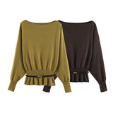 Women's 2025 New Fashion Gold Buckle Knitted Coat