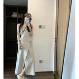 French Vest Suit Female Light Style Casual Suit Sleeveless Top Half Dress Two-Piece