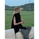 Commuter With Black Loose Sleeveless Top Design Loose Thin Casual Pants Women Summer New