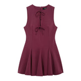 Women's Clothing 2025 Spring New Women's Wide Swing Bow Dress