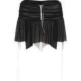 2025 Summer Fashion Trend Women's New High-Waisted Hips Irregular Wrinkle Body Dress