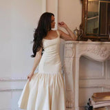 2025 Summer New Women's Dress French Retro Sleeveless Collar Temperament Spliced Slinging Dress