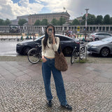 Vintage Dark Blue Straight Jeans Women Summer Thin Small Tall Waist Display Thin-Legged Long Pants