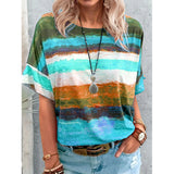 Explosion Women's Clothing 2025 New Summer Gradient Girl Short-Sleeved T-Shirt