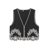 New Station 2025 Summer New Designer Small Embroidered Vest Trousers Two-Piece Set