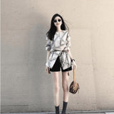 2025 Summer High-End Personality Romantic National Style Totem Shirt Jacket High-Waisted Casual Shorts Set