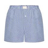 2025 Summer New Ladies Leisurely Comfortable High-Waisted Broad-Legged Retro Lattice Shorts