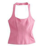 2025 Summer New Slimming Women's Short-Skinned Waistcoat Women's Back-To-Back Top