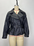 Autumn/Winter 2025 Explosion Long-Sleeved Collar With Short Locomotive Jacket Leather Coat Woman