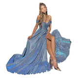 ZC-1991 Banquet Dress Ins Canelight Grand Dress With A Bosom Sexy Open Fork Dress