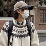 Autumn And Winter Fair Island Jack Flower Sweater Men's Korean Version Of Loose Minority Ethnic Style Design Knitted Shirt