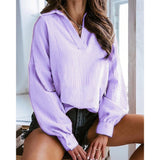 Autumn/Winter 2025 New Clip Lantern Long-Sleeved Solid Shirt Lady Top