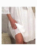 New Lace Dress In Spring 2025 V-Neck Lace Sleeve Dress