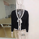 Summer 2025 Women's Explosive Sexy Knitted Short Sling Tape Open Umbilly Skirt Set