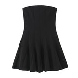 Wave Wide Swing Tear Dress 2025 Summer Sexy Shoulder Repair Short A-Word Mini-Skirt Party
