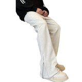 Small Trousers High Street Fashion Zip-Up Open-Pillary Micro-T-Swear Men's And Women Trend H-Hop Casual Pants