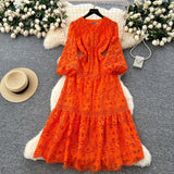 High-End Fashion Dress Women 2025 Spring New French Waist Display Thin Hollow Hook Lace Leaves Side Dress