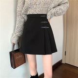 Large-Size Skirt Irregular Skirt Women Autumn And Winter New Fat Mm High Waist Thin Crops A Word 100-Fold Skirt