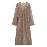 Z Wind Spring City Casual Loose-Fitting Sleet Shirt Dress V Collar Long Beads Of The Flute Dress 3618862