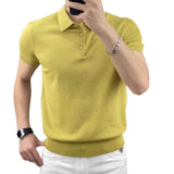 Short-Sleeved T-Shirt Men's Loose Niche Knit 2025 New Summer Personality Casual Simple Collar