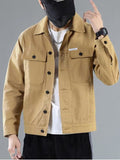 Fashion Denim Jacket Men's Spring And Autumn Korean Version Of The Loose Tide Branded Baggy Jacket Large-Size Yellow Denim Clothes
