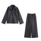 2025 Street Fashion Straight Trousers Set Women's Spring Top Denim Casual Dress