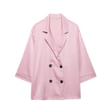 Spring 2025 New Women's Wrinkle Effect Blazer + Trousers Fashion Suit