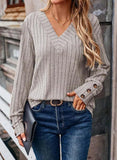Women's Clothing 2025 Autumn And Winter New Ribs Pit Strip V-Neck Button Long-Sleeved Coat Woman