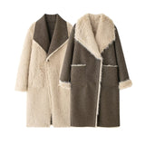 In The Autumn Of 2025, Women's Clothing Double-Sided Wears Long Coat Coat Large Collar