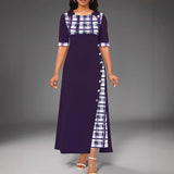 A Large Number Of 2025 New Dress Burst Round Collar Bump Color Sleeve Irregular Long Dress