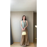 Design Sense Of Green Hottie T-Tie Tie To Close Waist Coat Women's Niche Fashion Wrinkle Casual Pants Women's Suit
