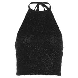 2025 Summer Fashion Trend Women's New Hanging Neck Bare Back Solid Color Bhise Small Vest
