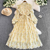 French-Covered Court-Style Long Dress With Heavy Embroidered Lace Dress Elegant