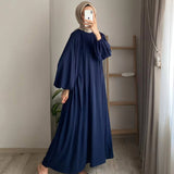Spring And Autumn New Muslim Women's Clothing Pure Color Elegant Fashion Loose-Fitting Suit