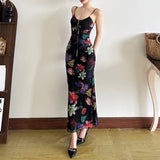 Fashion 2025 New Women's Dress French Sexy Holiday Style Print Slings With Back To The Waist Dress