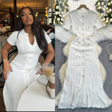 New Small Fragrant High-End Hollow Wood Ear Lace Crate Trim Slimming Knitted Dress Fashion