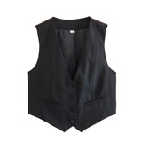 2025 Summer New Women's Street Fashion Leisure Vest 15 Color V Collar Vest