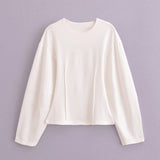 Casual Sports Solid Suit 2025 Spring Double-Sided Cloth Collar Collar Jersey Elastic High-Waisted Trousers Woman