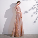 2025 New Temperament Long-Term Cash Waist Fishtail Skirt Wedding Dress Elegant Gold Squine Mother Dress