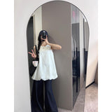 Summer Temperament Lazy Sleeveless Tidly Sleeveless Dress Women's Summer Loose Broad Legs Trousers Casual Set