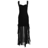 Spring And Summer 2025 New Women's Sexy Slings Open Forked And Hips Long Dress