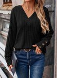Women's Clothing 2025 Autumn And Winter New Ribs Pit Strip V-Neck Button Long-Sleeved Coat Woman