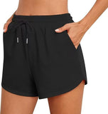 2025 Women With Pocket Sports Shorts Fashion Shorts Drawstring Summer Workout Running Casual Leisure Shorts